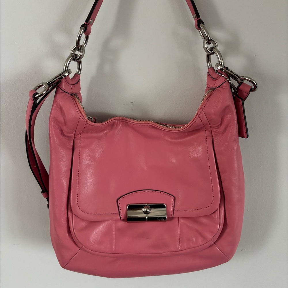 Coach Pink Leather Shoulder Bag
